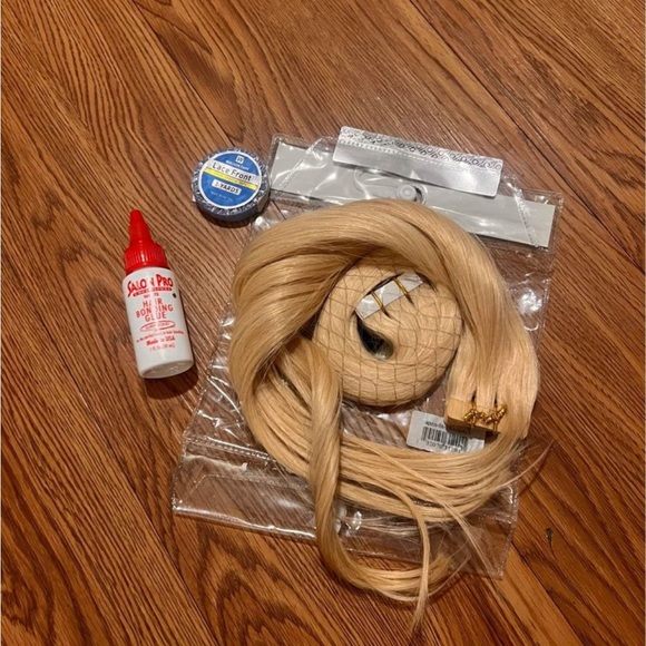 18 inch 90 grams Bleach Blonde Human Hair Extensions